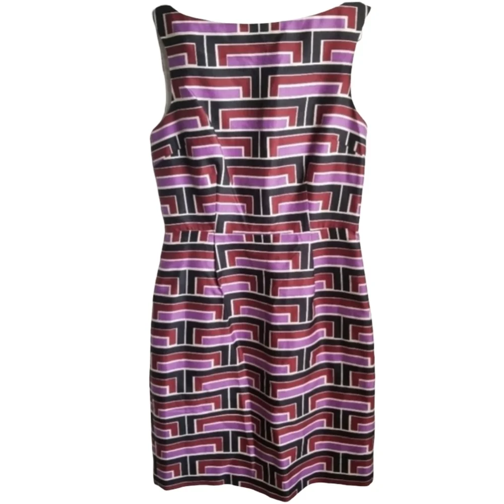 KATE SPADE Florence Broadhurst Sleeveless Geometric Print Silk Blend Dress Sz 0